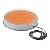 Povanjer Haustier Warmwasserbereiter, Metall Huhn Warmwasserbereiter Basis 125W 120V, Geflügel Trinkwassererhitzer mit Thermostat, für Geflügel Haustier Huhn H