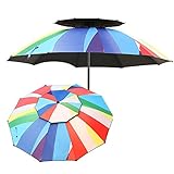 Parasol LWMQ Angeln Regenschirm Doppelschichtiger 360° Taschenschirm Sonnenschirm Für Reise-Picknick-Terrassen Mit Hervorragenden Funktionen Für Regensonne Und W