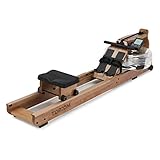 TOPIOM Rudergerät, Rudergerät Wasser Widerstand Ruderzugmaschine, Wasser-Rudergerät mit Verstellbarer Fußstütze und Bank, LCD-Display, Rower Fitnessgeräte für zu Hause (Ebenholz)
