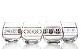 JoyJolt Star Wars Ugly Sweater Stemless Glasses Set of 4 Large 16oz Stemless Glass Drinking Glasses Star Wars Kitchen Glasses Star Wars Gifts for Men or Women Star Wars Collectib