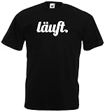 lustiges Herren T-Shirt LÄUFT Funshirtschwarz-XXXL