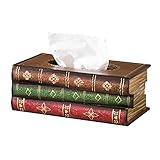 Kaxich Taschentuchbox, Box für Kosmetiktücher Antikes Buch Taschentuchspender Tücherbox Kosmetikbox für Zuhause Bü