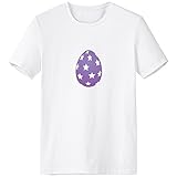 DIYthinker Ostern Religion Christentum Festival Blue Stars gefärbtes Ei Design-Kultur Illustration Muster Rundhals Weißen T-Shirt XX-Large Blau/W