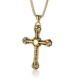 HFDDF Minimalist Herren-Halskette Schmuck Kreuzanhänger Aus Edelstahl Kreuz Halskette Ketten Für Herren Damen Frauen, Mit 60 cm Kubanischer Kette Für Männer D