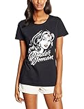 DC Comics Damen Wonder Woman Hint of Red T-Shirt, Schwarz, M