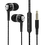 TIMAW Kopfhörer, In-Ear-Kopfhörer-Kopfhörer Hohe Empfindlichkeitsmikrofon □ Geräuschisolierende, High-Definition, Reiner Ton für iPhone, iPad, Smartphone, MP3-Player usw. (Color : Black)