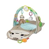 Fisher-Price GRV41 - Faultier-Spieldecke, Aktivitätsdecke für Kleinkinder mit Spielzeug zum Spielen in der Bauchlage, ab Geb
