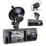 RaMokey 3 Lens Dashcam 2 Zoll Full HD 1080P Autokamera mit Infrarot-Nachtsicht 170 ° Weitwinkel Loop-Aufnahme G-Sensor WDR Parküberwachung und Bewegungserkennung