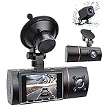 RaMokey 3 Lens Dashcam 2 Zoll Full HD 1080P Autokamera mit Infrarot-Nachtsicht 170 ° Weitwinkel Loop-Aufnahme G-Sensor WDR Parküberwachung und Bewegungserkennung