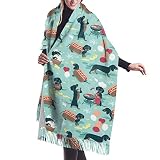 Kaschmir-Deckenschal mit Hot Dogs und Limonade – Damenschal, Pashmina-Schal, Winterschal, für Damen, großes Geschenk