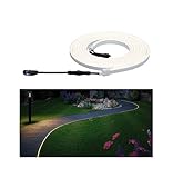 Paulmann 94191 Plug & Shine LED Außenleuchte Stripe incl. 1x31 Watt IP67 dimmbar Außenbereich Weiß Gartenleuchte Kunststoff 3000