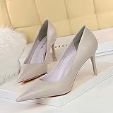 XQDY Frauen Pumps High Heels Schuhe Schwarz Rosa Weiß Schuhe Frauen Hochzeit Schuhe Damen Stiletto Frauen Heels (Color : Gray, Shoe Size : 38)