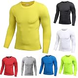 Jckbweng Herren Kompressionsshirt Langarm Funktionsshirt Atmungsaktives Sportshirt Laufshirt Fussball Sportshirt Sportbekleidung T