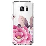 Riyeri Hülle Compatible with Samsung Galaxy S7 Edge Hülle Transparent TPU Silikon Bumper Schutzhülle Soft Handyhülle für Samsung S7 Edge - Blume Serie (28)