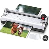Flatware A4-Laminiermaschine, Heiß- und Kaltlaminiermaschine mit 100 Laminiertaschen 6 Zoll, Papierschneider und Runder für Zuhause/Schule/Bü