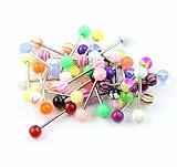 10 verschiedene Zunge oder Brustwarze Stab, verschiedene Farben und Designs, Neu!