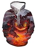 WBYFDC Sweatshirt Dinosaurier Hoodies Cooler Herbst 3D Printed Animal Pullover Movie World Herren Damen Rundhals Lose Top