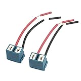 SODIAL (R) 2 Stueck Abgewinkelter Stecker H7 Keramik Extention Scheinwerfer Lampen Stecker Verdrahtungen H