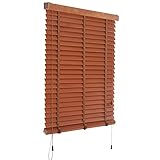 SSZY Jalousie rollos fensterrollos 150cm/90cm/110cm/120cm Breit Holzjalousien, Tropfen 200cm/180cm/220cm Raumverdunkelnde Jalousien Schatten, mit Bändern & 500mm Lamelle, Türen/Büro/Balk