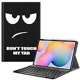 Fintie Tastatur Hülle für Samsung Galaxy Tab S6 Lite 10,4 SM-P610/ P615 2020 mit Stifthalter - Ultradünn Keyboard Case mit magnetisch Abnehmbarer drahtloser Deutscher Tastatur, Don't T