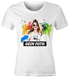 SpecialMe® personalisierbares Damen T-Shirt mit Foto Text, T-Shirt selbst gestalten & Bedrucken Lassen Foto-Geschenk Damen weiß M