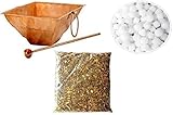 Yagya Hawan Kund Löffel mit Hawan Samagri 100 g mit Kapur 50 g Poojan Zweck, indisches kulturelles religiöses Produkt, Agnihotra, ideales Pooja-Geschenk (12)