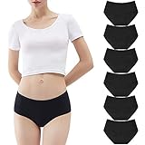 YouShow Unterhosen Damen Baumwolle Slips Mehrpack Hipster Unterwäsche Bequeme 6er Pack Schwarz XXL