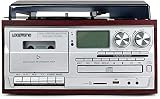 XBR Plattenspieler, Bluetooth-Schallplattenspieler Plattenspieler CD-Kassette AM/FM-Radio und Aux-In mit USB-Anschluss & SD-Encod (Vintage Phonograph)