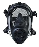 Honeywell Home RU65002M Vollgesichtsschutzmaske mit 5-Punkt-Kopfband, Medium, Schw