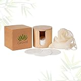 Groval® 16x wiederverwendbare Abschminkpads + Box|100% Bambus Baumwolle inkl. Wäschenetz + Bambus Box-Spender | Make-Up Entferner zur Gesichtsreinigung | Waschbar Vegan Nachhaltig Umw