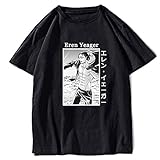 Herren T-Shirt Attack On Titan Eren Yeager Bedrucktes Unisex Kurzarm T-Shirt Cooles Paar Harajuku Streetwear Top