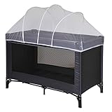 Nattou Moskitonetz für Reisebett, Insektenschutz, 100% Polyester, 120 x 60 x 35 cm, Weiß