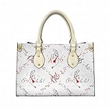 Elegante Paris Eiffelturm Druck Frauen Handtaschen Mode Muster Tasche PU Leder Schultertasche Tote Taschen Crossbody Bag Satchel mit Crossbody Gurt, Weiß8, Einheitsgröß