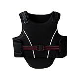 HUOFEIKE Unisex Weste für Reiten, Reitsport-Schutzweste, EVA-gepolsterte Sicherheitsweste, Pferdeausrüstung, Körperschutz, Reißverschluss vorne, atmungsaktiv, leicht, für Erwachsene, Größe S