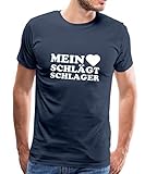 Spreadshirt Mein Herz Schlägt Schlager Schlagermusik Männer Premium T-Shirt, XL, Navy