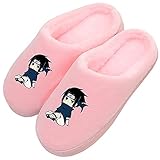 MiduoHu Bequeme Hausschuhe für Männer Frauen Weiche Memory Foam Pantoffeln Cosplay Japanischer Anime für Uchiha Sasuke (Color : Pink, Size : 37/38 EU)