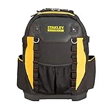 Stanley Werkzeugrucksack (36 x 46 x 27 cm, mit Taschen für Werkzeug, Zubehör, Laptop, Netzfach, robustes Denier Nylon, ergonomische Rücken- und Schulterpolsterung) 1-95-611,Schw