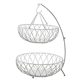 Baoblaze Kreative Doppelschichten Obstkorb Haushalt Mehrzweck für Tabletop Cafe Home - Weiß B