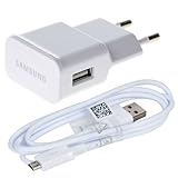 Samsung Ladekabel für I9505 Galaxy S4 ETA-U90EWE GSTD +Original Datenkabel Weiß Netzteil Ladegerät MicroUSB 2A Ampere 2000 mAh Ladekab