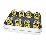 Colcolo 8 STÜCKE 608s Skateboardlager, Rollschuhräder Roller Gummi Gummi Versiegelter Metall Ersatzlager für Longboard Roller Inline Sk