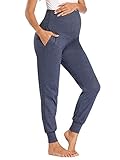 Love2Mi Freizeithose für Schwangere, Umstandsleggings Schwangerschaft Hosen Bequeme Stretch Jogging