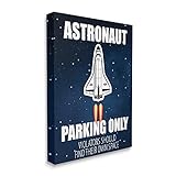 Stupell Industries Astronaut Parking Only-Schild für Kinder, Weltraum-Jet-Humor, entworfen von Kim Allen Leinwandbild, 91 x 122 cm, B