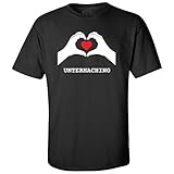 JOllify T-Shirt UNTERHACHING T1494 - Farbe: schwarz - Design 7: Hände Herz - Größe XXXL 3XL