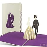 Karte zur Hochzeit, Hochzeitskarte, Weiß und Lila, Glückwunschkarte Hochzeit, Karten zur Hochzeit, Mitbringsel, Geschenk, edles Gastgeschenk zur Hochzeit, Einladungskarten elegant, L08