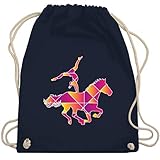 Shirtracer Pferde Geschenk und Reiten Zubehör - Voltigieren - bunt - Unisize - Navy Blau - turnbeutel voltigieren fuchsia - WM110 - Turnbeutel und Stoffbeutel aus Baumw