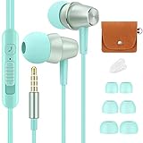 Bulees Kopfhörer für Kinder,Sanft In-Ear Headphones mit Mikrofon und Lautstärkeregler, Niedlich Kleine Ohrhörer für iPhone6/6s,Smartphones, MP3 (Blau)