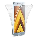 Kaliroo Handyhülle 360 Grad kompatibel mit Samsung Galaxy A3 (2017), Ultra-Slim Full-Body Case Rundum Hülle Silikon Schutzhülle, Dünne Handy-Tasche Phone Cover Komplett-Schutz Schale - Transp