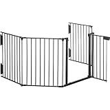 STILISTA® Kaminschutzgitter 305 x 75 cm mit Tür, 5 Elemente je 60 x 75 cm, inklusive Material zur Wandmontag