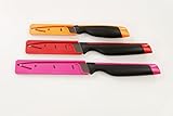 TUPPERWARE Messer Universal-Serie pink Wellenschliff+Gemüse orange+U