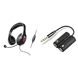 Creative HS-810 SB Blaze Gaming Headset, schwarz & Sharkoon PMP35 - TRRS Audio Combo Adapter für Gaming Headsets (PS4 / Tablets/Smartphones/Notebooks) schw